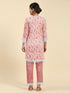 Simran in Samma Chikankari Co-ord set in Cotton for Women- Pink